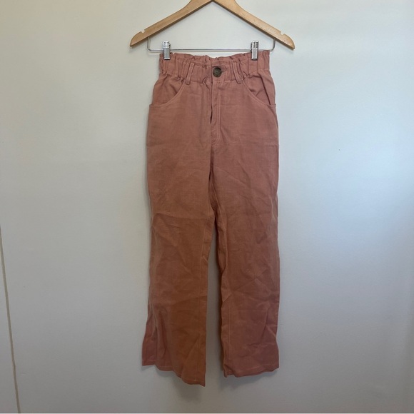 Emerson Fry Johnny Sailor Cropped Pants Venice Pink Linen Size XS - Picture 2 of 6